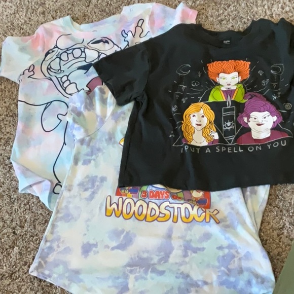 Disney Other - Graphic T-Shirts Bundle - Cartoon and Woodstock Designs